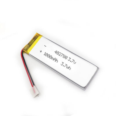 Lipo注文の適用範囲が広い4.0mm薄い電池3.7V 1000Mah 402780